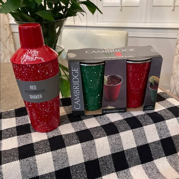 NEW CAMBRIDGE CHRISTMAS RED/GREEN BAR SET - Picture 1 of 7